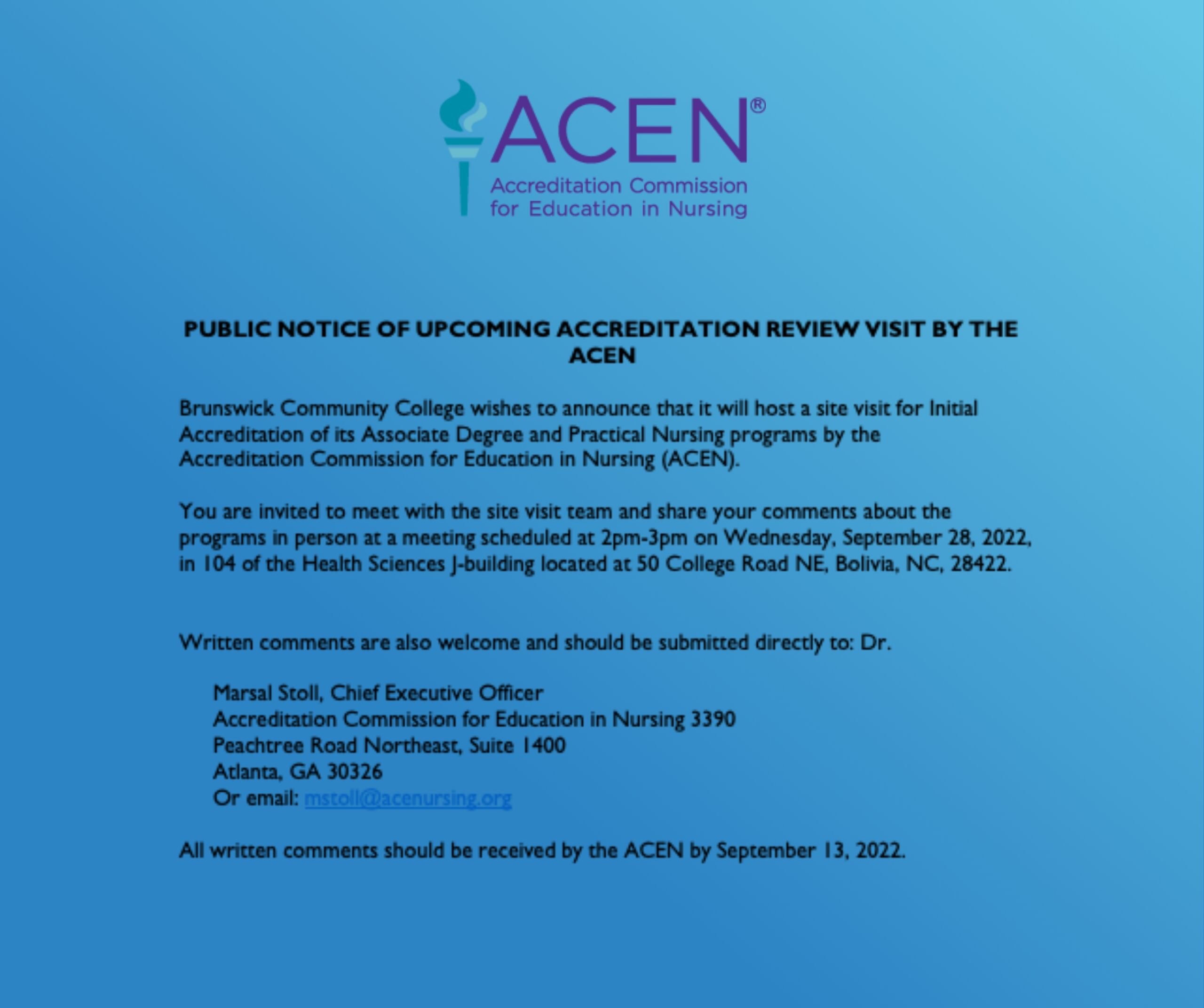 acen public meeting notice
