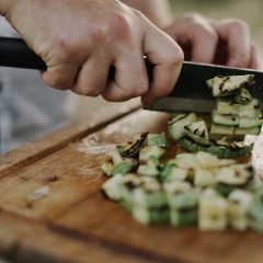 chef chopping vegetables