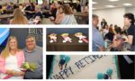 photo collage of retirement celebration