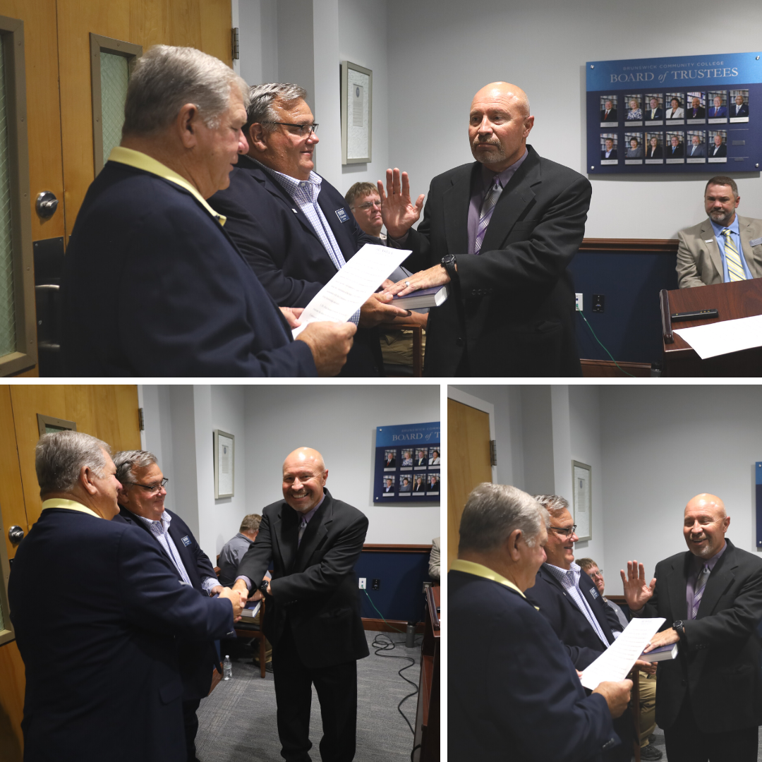 photo collage of Dr. Hessman's swearing in ceremony