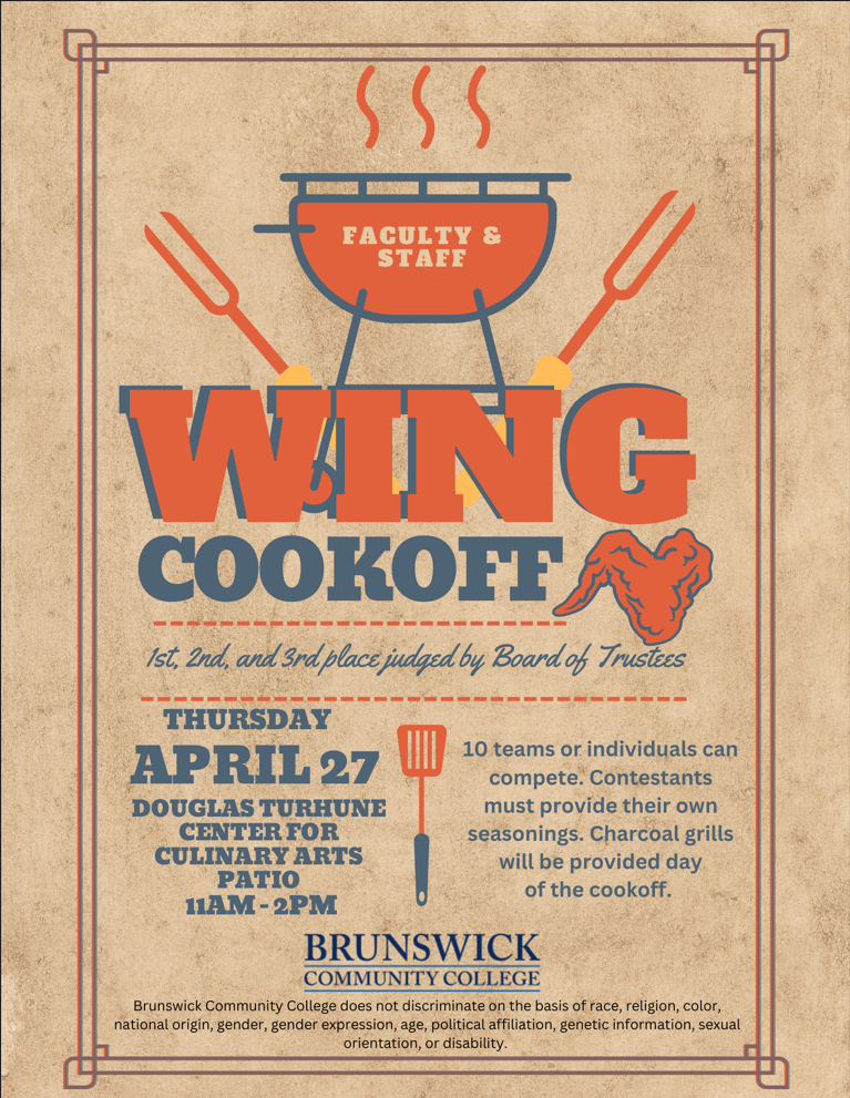 flyer for faculty and staff wing cookoff