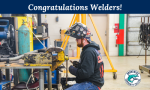 welding student at work